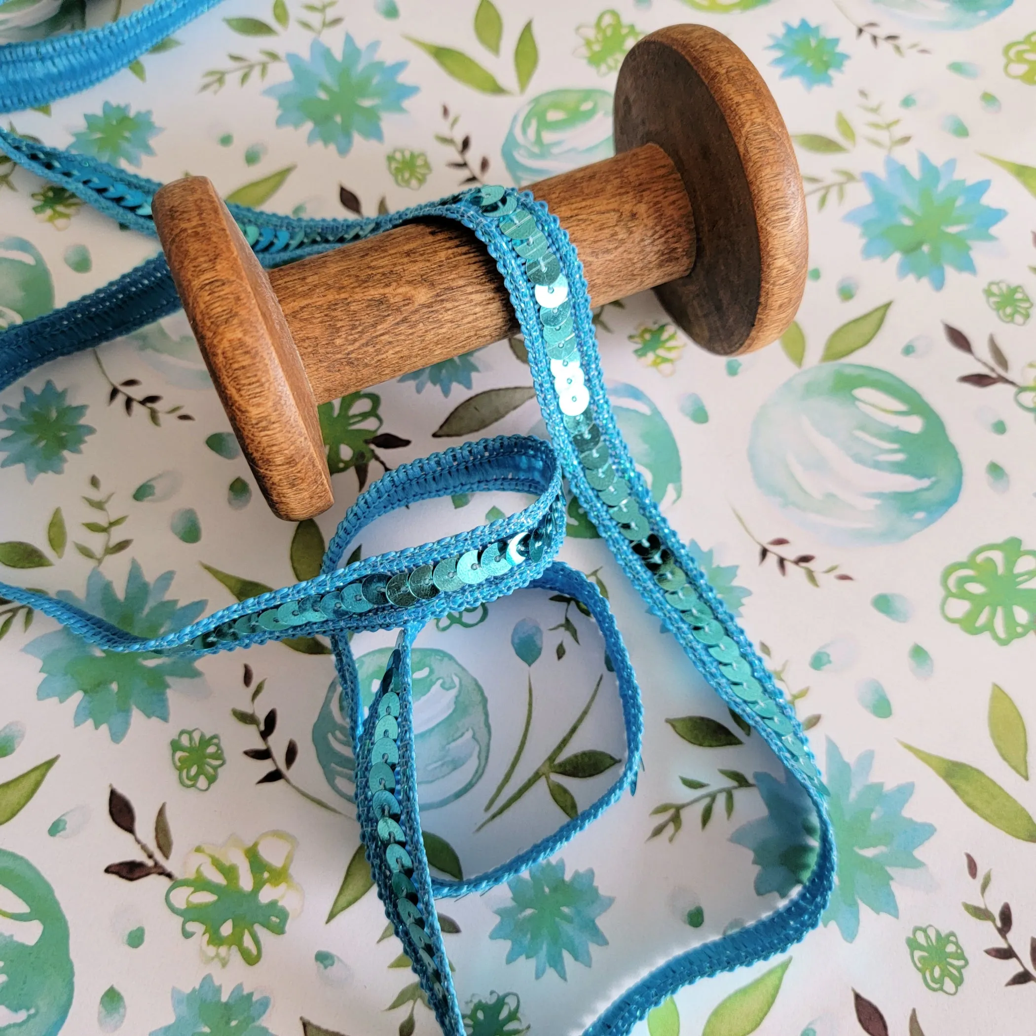 2 Yards - Turquoise Sequin Trim