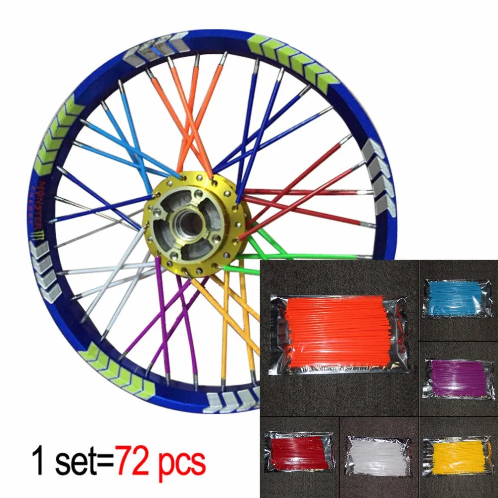 72-Pack Bike Motorcycle Mountain Bike MTB Wheel Modification Spokes Sleeve Tube Safety Snap-On Clip Tube Safety Warn 6 Colors