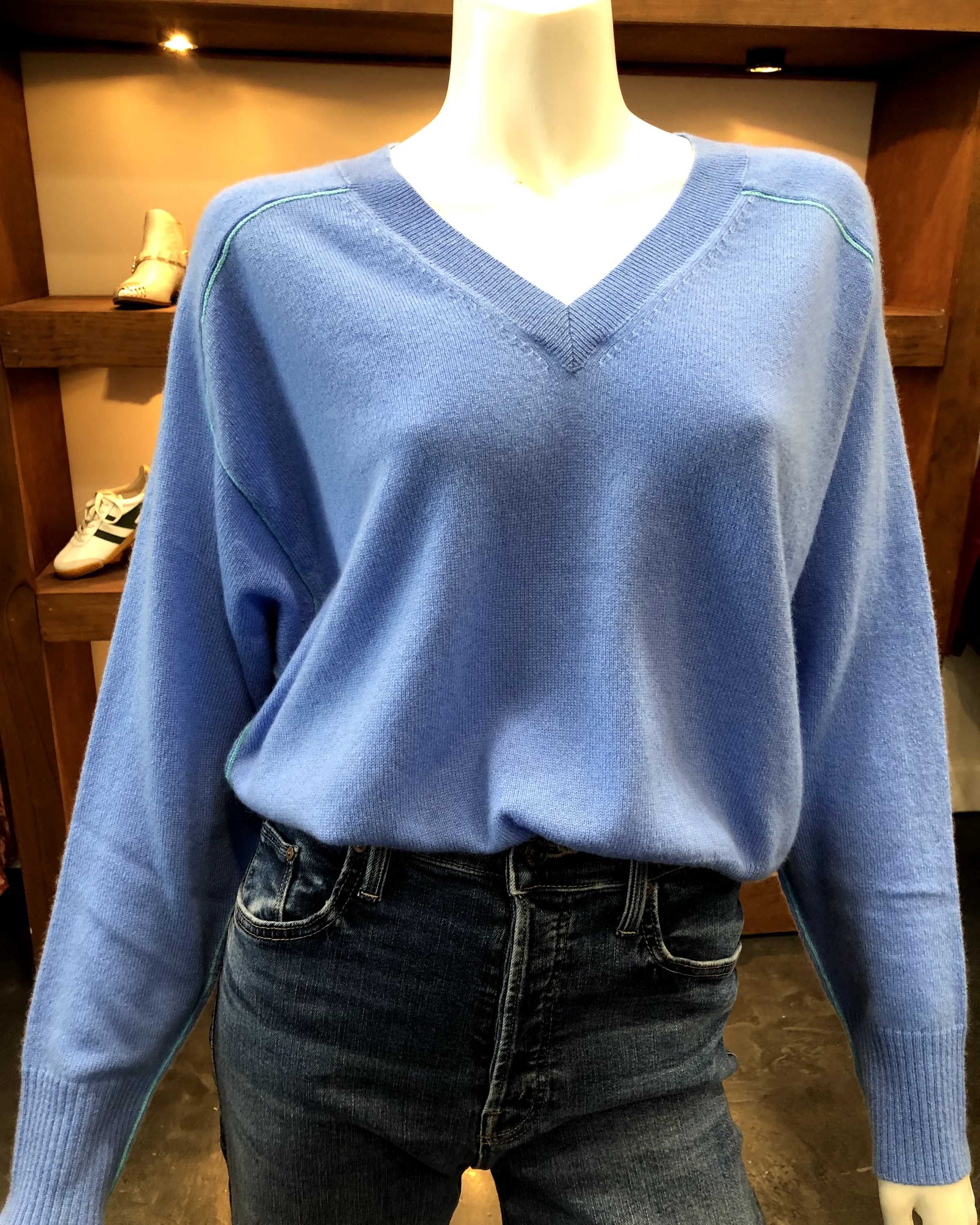 Autumn Cashmere Boxy Vneck w/ Back Yoke