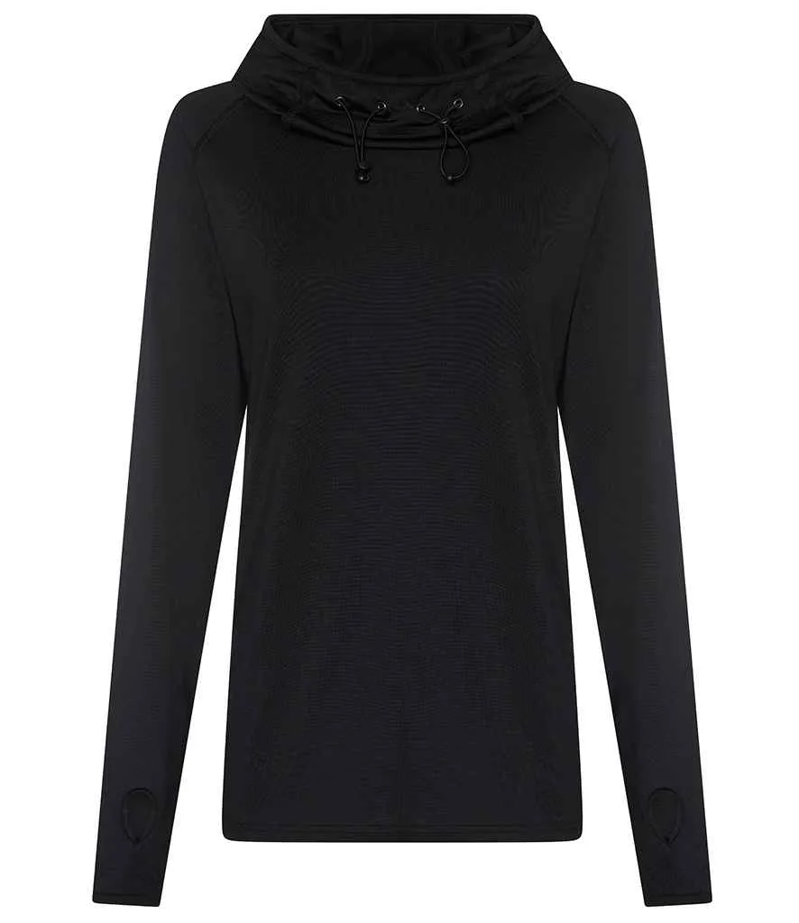 AWDis Ladies Cool Cowl Neck Top | Jet Black