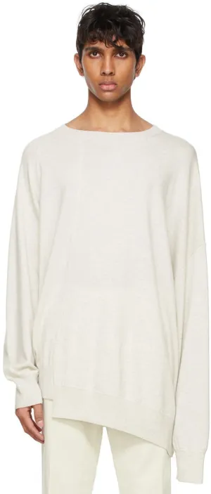 Dries Van Noten Off-White Cashmere Asymmetric Sweater