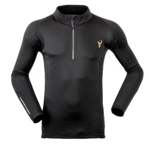 Hunters Element Core  Long Sleeve Zip Top - Black