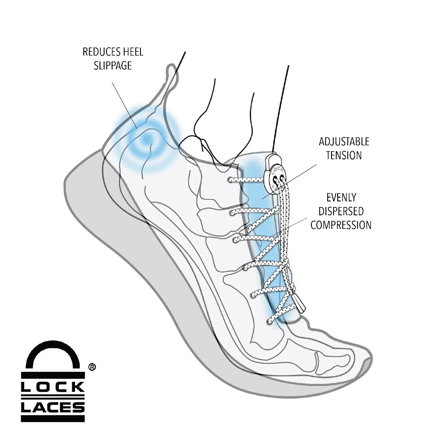 Lock Laces Reflective No-Tie Laces