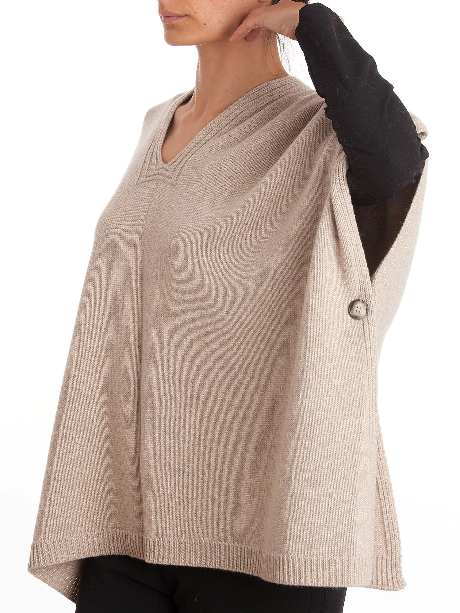 Mantella misto cashmere bottoni