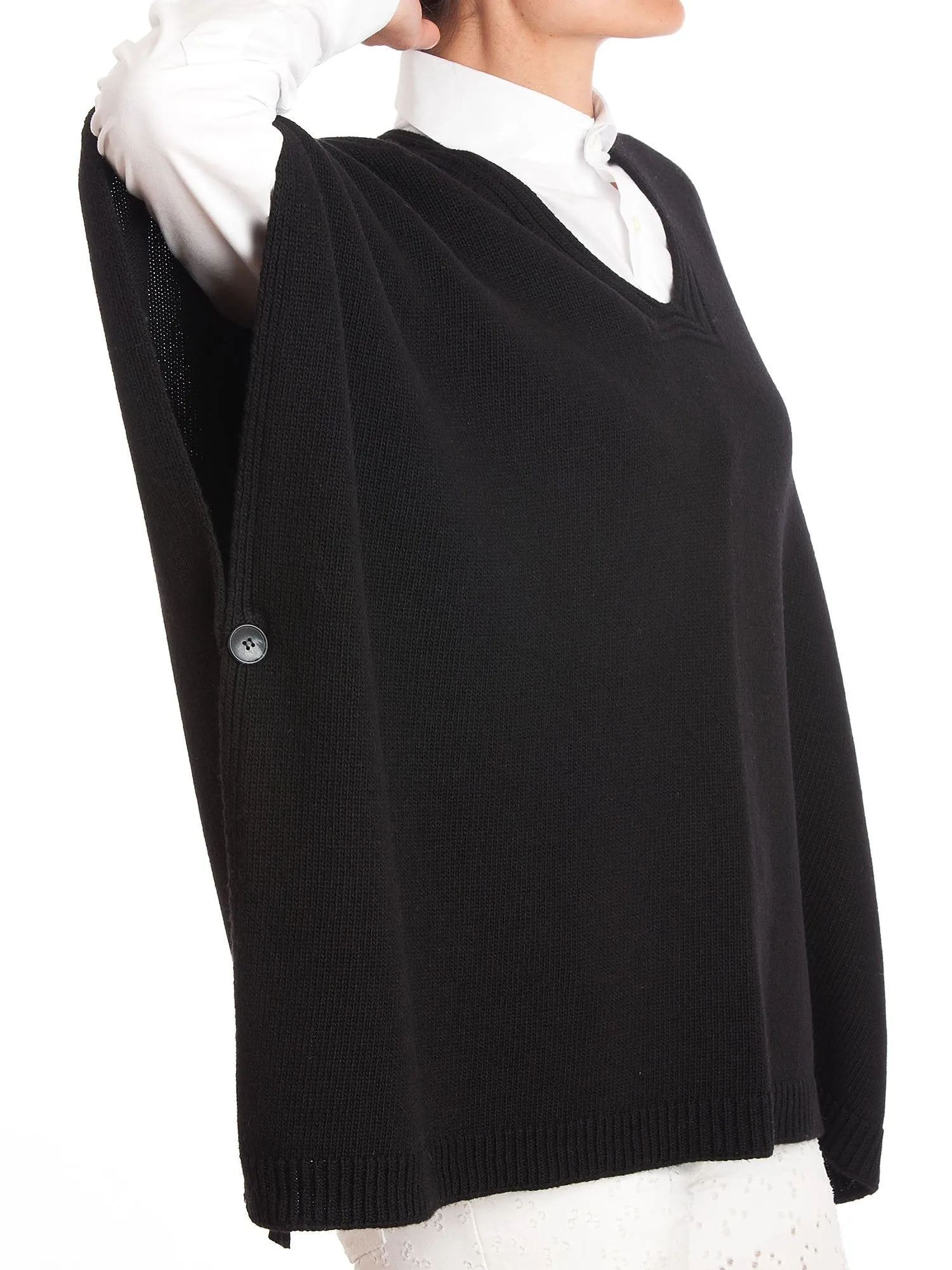 Mantella misto cashmere bottoni