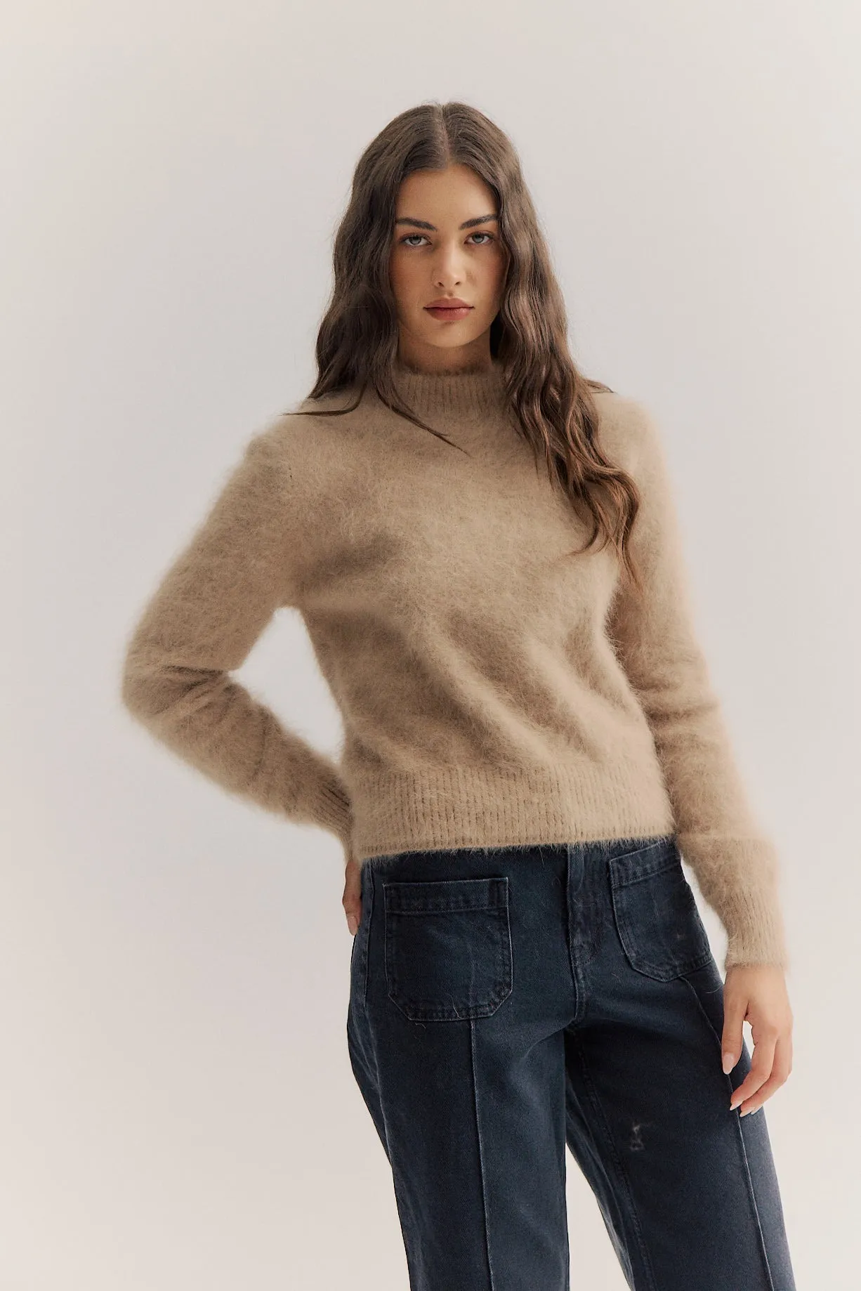 Pia Cropped Knit - Latte