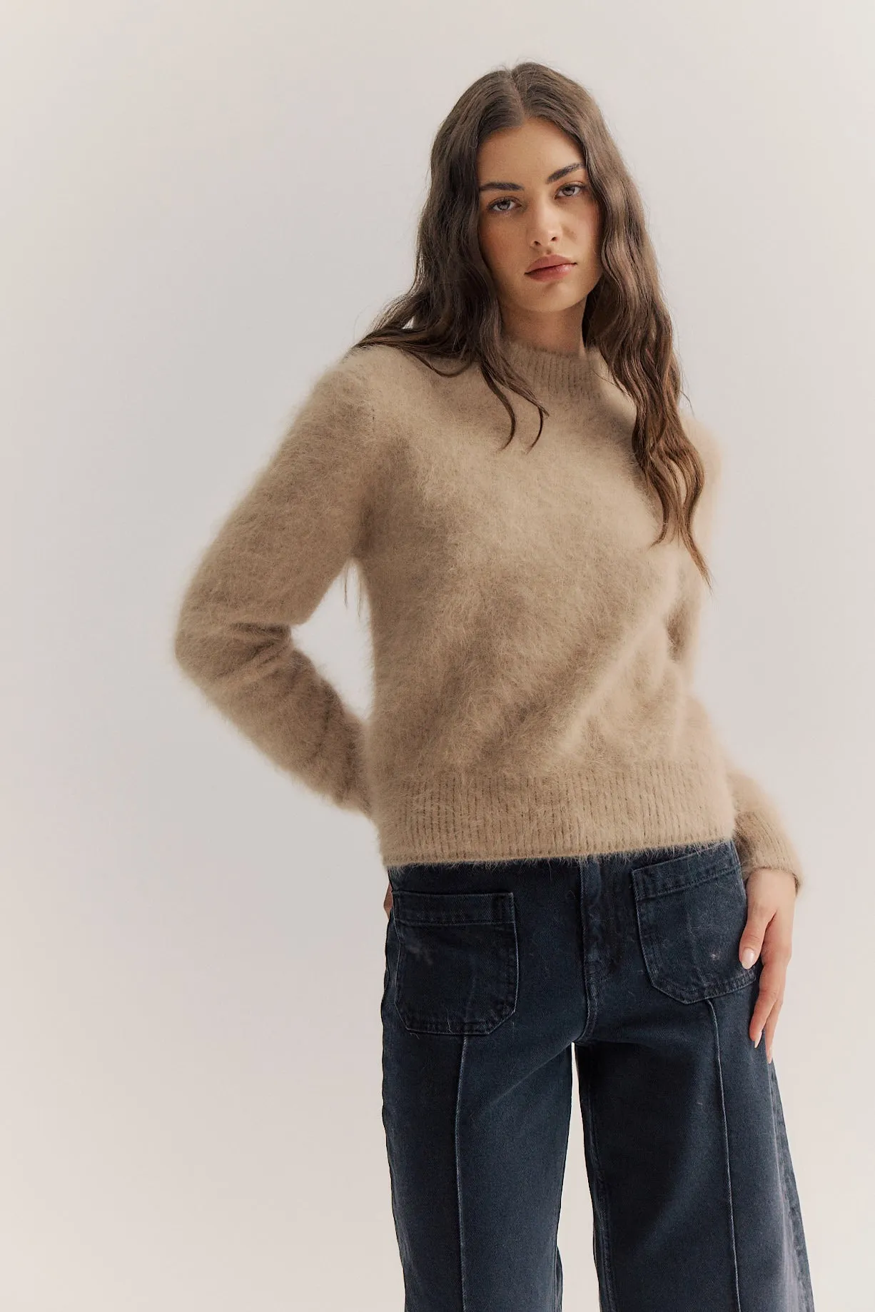 Pia Cropped Knit - Latte