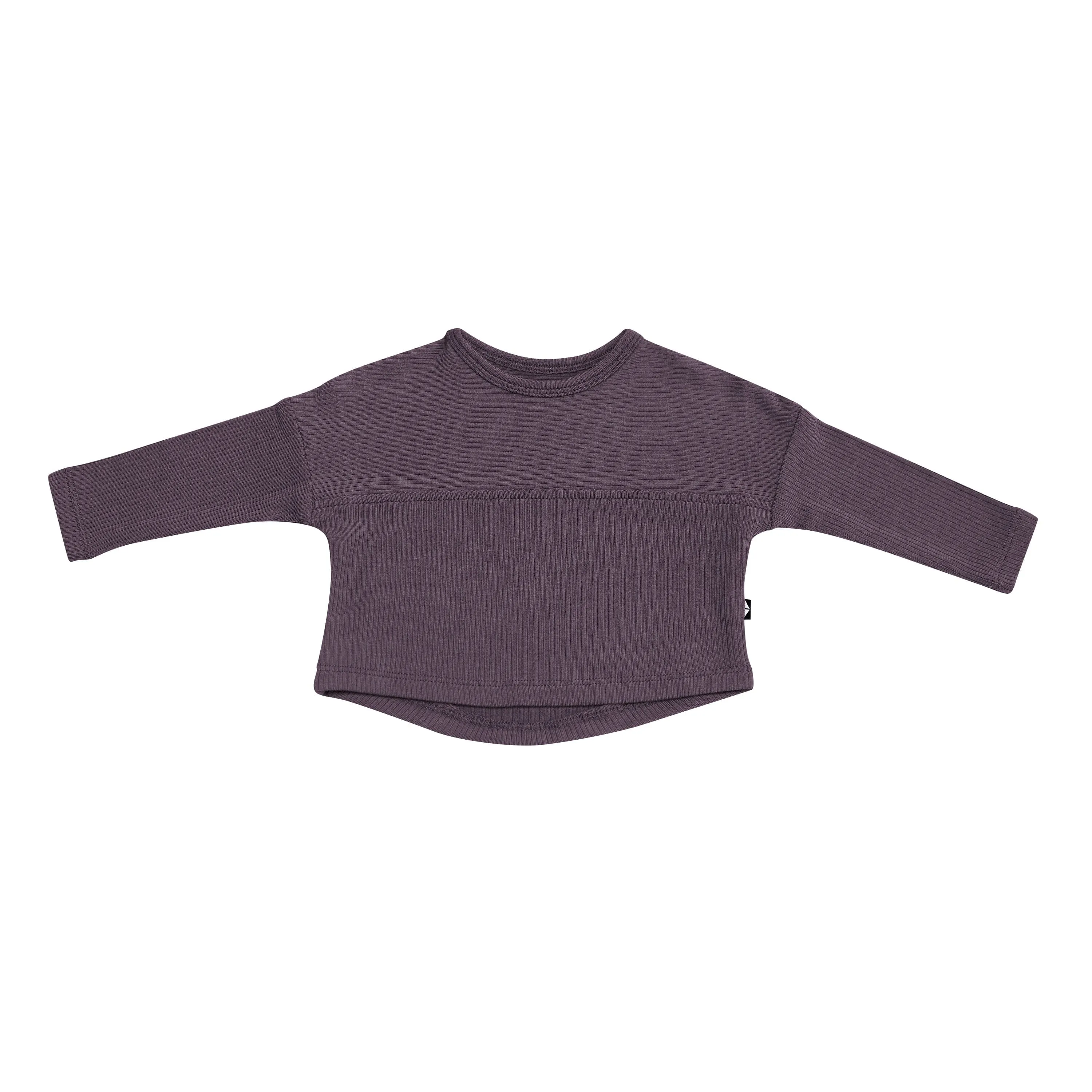 Ribbed Drop Shoulder Top in Currant