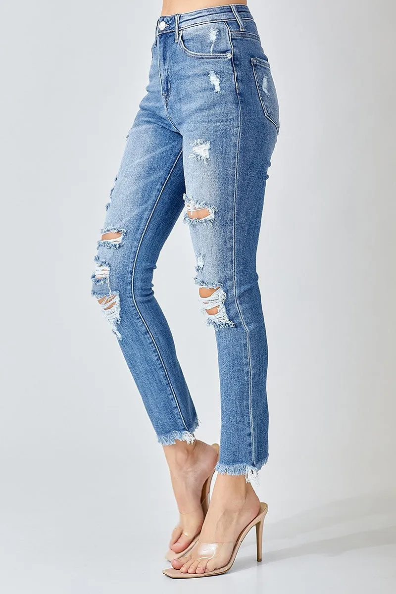 Risen Jeans - High Rise Distressed Skiinny - RDP1276