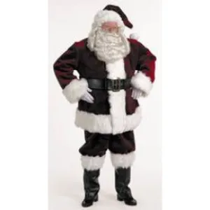 Santa Burgundy Velvet Rental Costume, size XL-for local pick up only