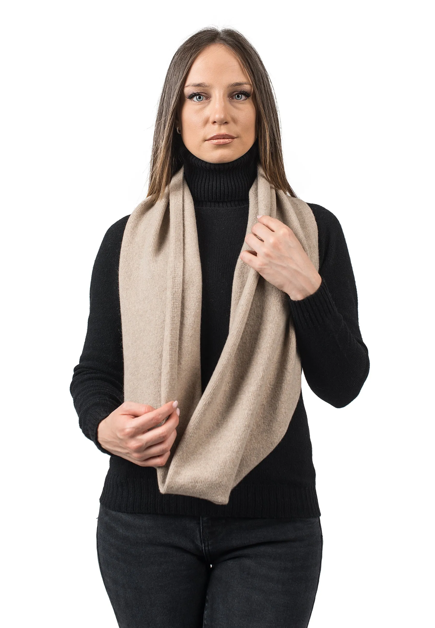 Sciarpa chiusa 100% cashmere rigenerato