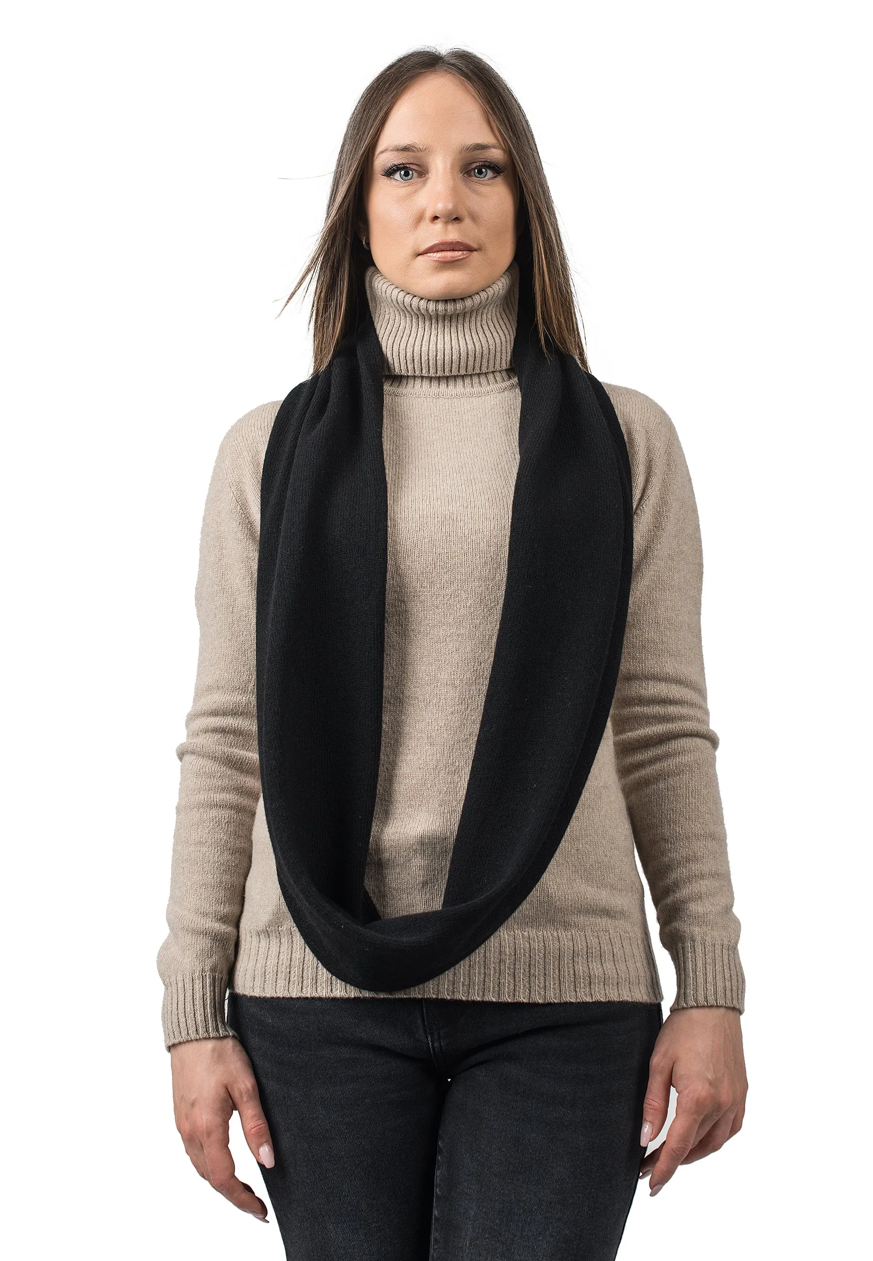 Sciarpa chiusa 100% cashmere rigenerato