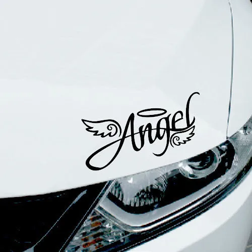 style: 20x8cm, Color: Black - Angel Wings Reflective Sticker